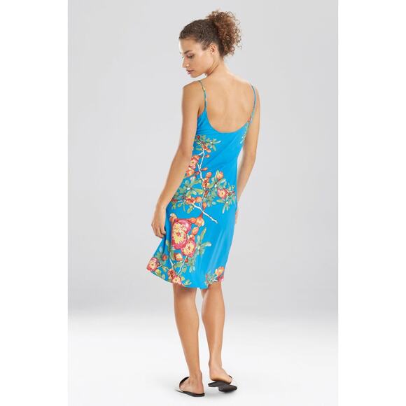 NATORI CYPRUS Floral CHEMISE blue cami dress L - Picture 8 of 8